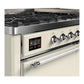 Ilve UM60FQNR3AWCLP Ilve Um60Fqnr3Awclp Majestic Iii 60 Inch Dual Fuel Range With 9 Burners And Griddle, Dual Function Burner Up To 25,000 Btu (Liquid Propane, Solid Door, Antique White, Chrome)