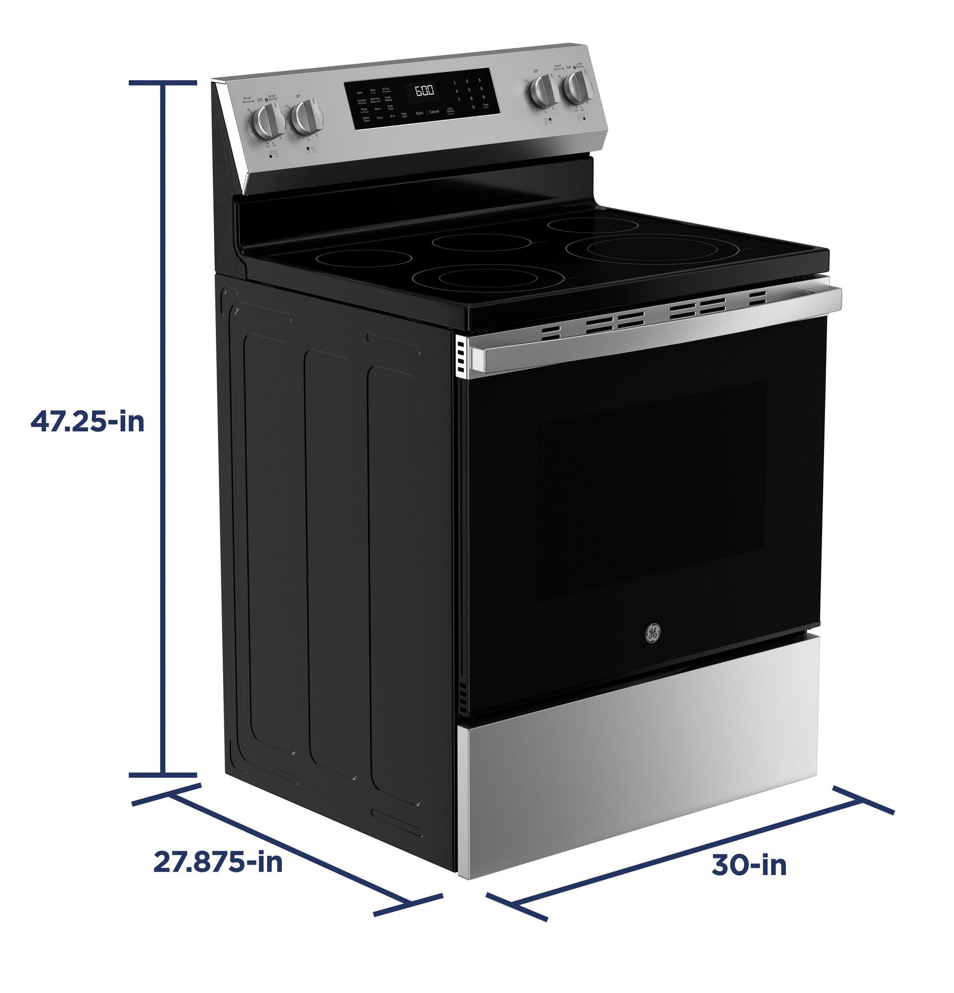 Ge Appliances GRF600AVSS Ge® 30" Free-Standing Electric Convection Range With No Preheat Air Fry And Easywash™ Oven Tray