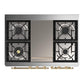 Ilve UMD40FNR3BUG Ilve Umd40Fnr3Bug Majestic Iii 40 Inch Dual Fuel Range With 6 Burners And Griddle, Dual Function Burner Up To 25,000 Btu (Natural Gas, Triple Glass Door, Burgundy, Brass)