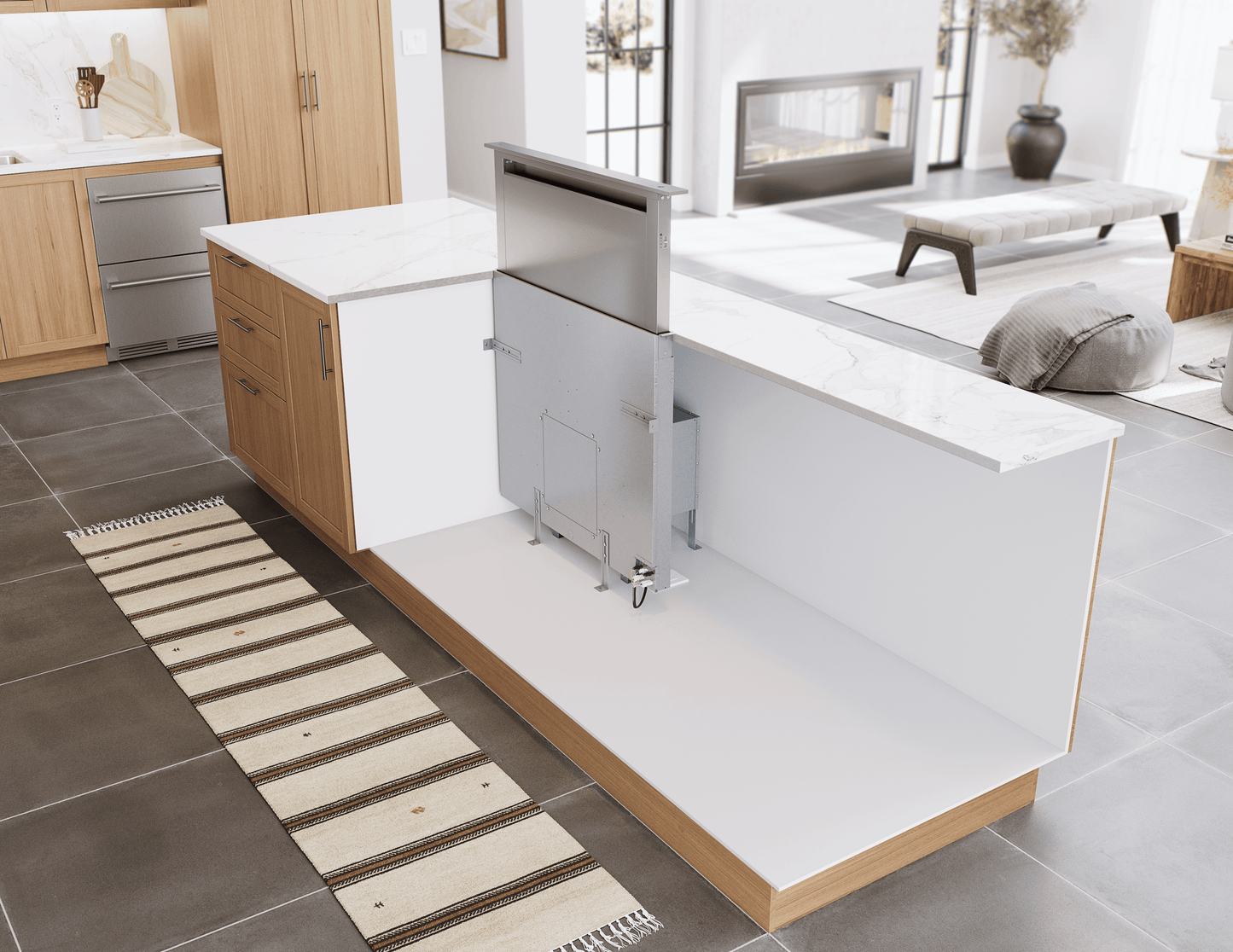 Zephyr ZTVE30AS Treviso Downdraft, 14" Rise, 30" Width, Ss, 600 Cfm