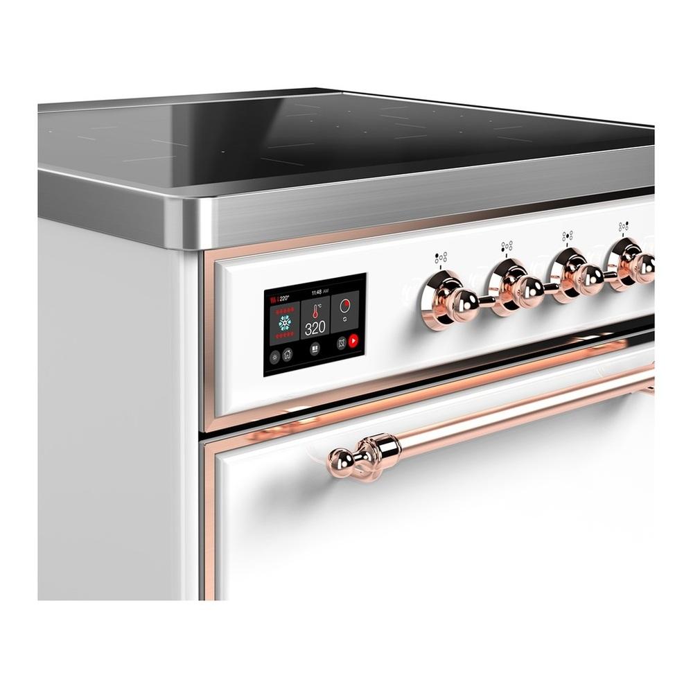 Ilve UMIB30QNR3WHP Ilve Umib30Qnr3Whp Majestic Iii 30 Inch Induction Range With 4 Elements, 4 Cu. Ft. Oven Capacity (Solid Door, White, Copper)