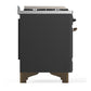 Ilve UM60FSQNR3MGBLP Ilve Um60Fsqnr3Mgblp Majestic Iii 60 Inch Dual Fuel Range With 7 Burners, Griddle And French Top, Dual Function Burner With Up To 25,000 Btu (Liquid Propane, Solid Door, Graphite Matte, Burnished)
