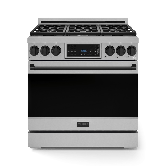 Thor Kitchen RSG36LPBLK 36 Inch Professional Lp Range With Tilt Panel Touch Control In Stainless Steel/Black Gordon Ramsay Series - Rsg36Lp-Blk