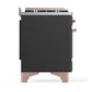 Ilve UM48FQNR3MGP Ilve Um48Fqnr3Mgp Majestic Iii 48 Inch Dual Fuel Range With 8 Burners And Griddle, Dual Function Burner Up To 25,000 Btu (Natural Gas, Solid Door, Graphite Matte, Copper)