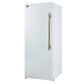 Forno FFFFD172228WHTLS Forno Maderno 28-Inch Convertible Upright Freezer/Refrigerator In White With Antique Brass Handle, 13.6 Cu.Ft., Left Swing