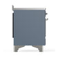 Ilve UMIB48QNR3BGC Ilve Umib48Qnr3Bgc Majestic Iii 48 Inch Induction Range With 6 Elements, 5.02 Cu. Ft. Total Oven Capacity (Solid Door, Blue Grey, Chrome)