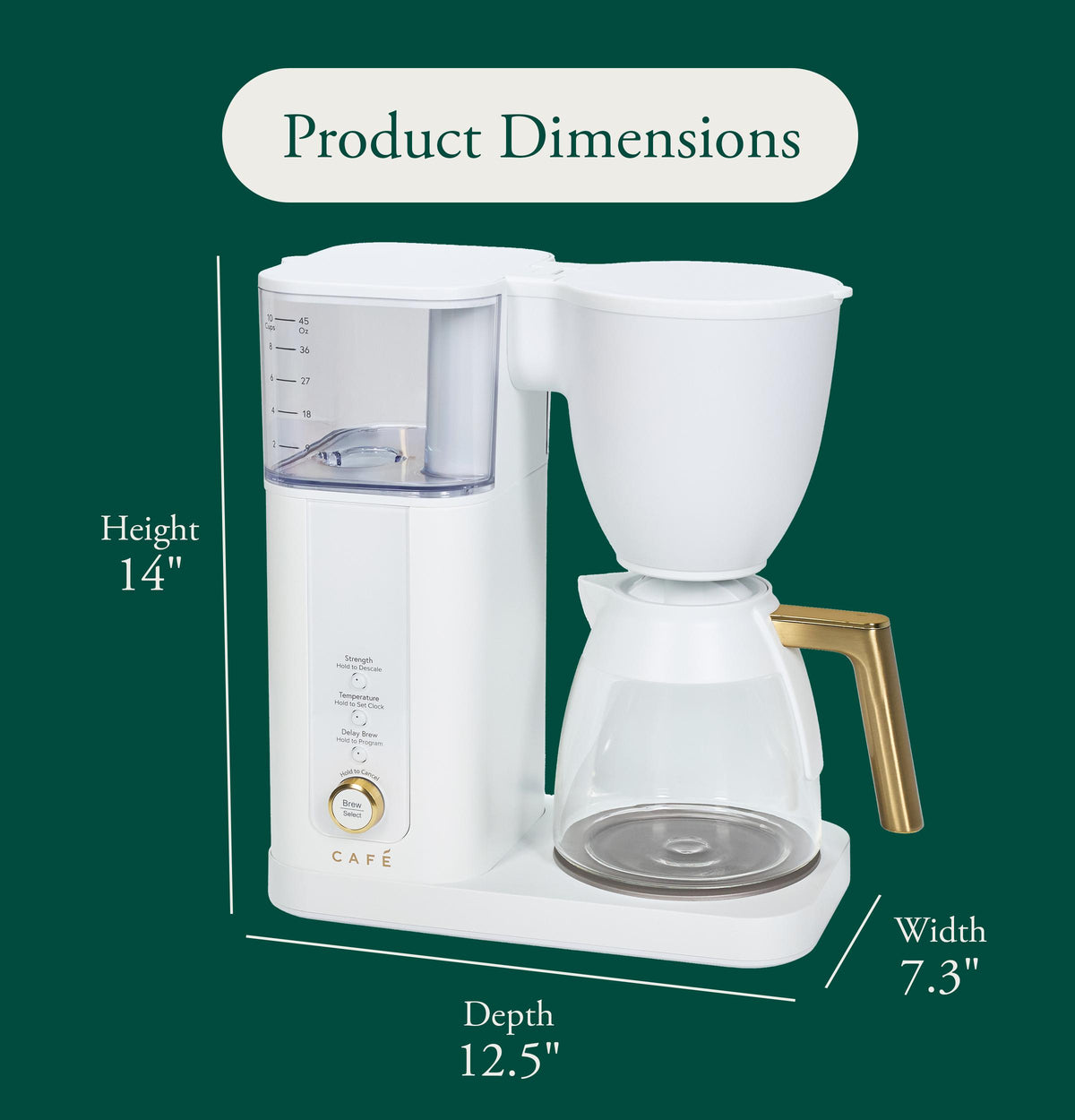 Cafe C7DGB11ZW7 Café™ Specialty Drip Coffee Maker With Glass Carafe