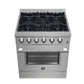 Forno FFSGS619730 Forno Marco 30-Inch Dual Fuel Range, Stainless Steel, 4 Burners, 37,000 Btu, True Convection Oven, Energy Efficient