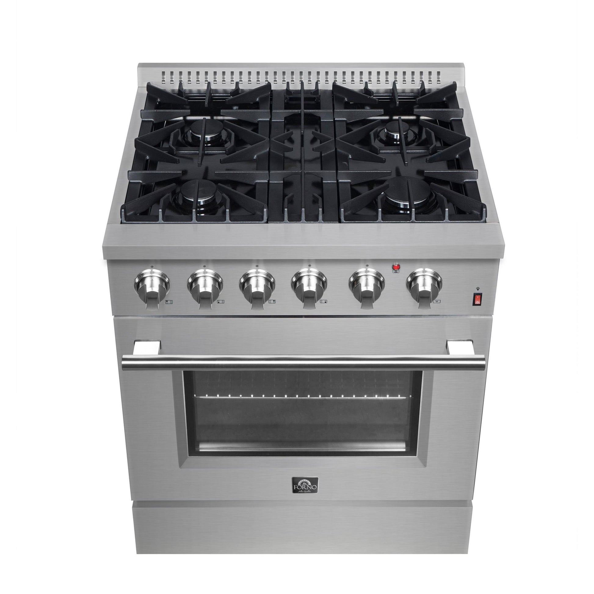 Forno FFSGS619730 Forno Marco 30-Inch Dual Fuel Range, Stainless Steel, 4 Burners, 37,000 Btu, True Convection Oven, Energy Efficient