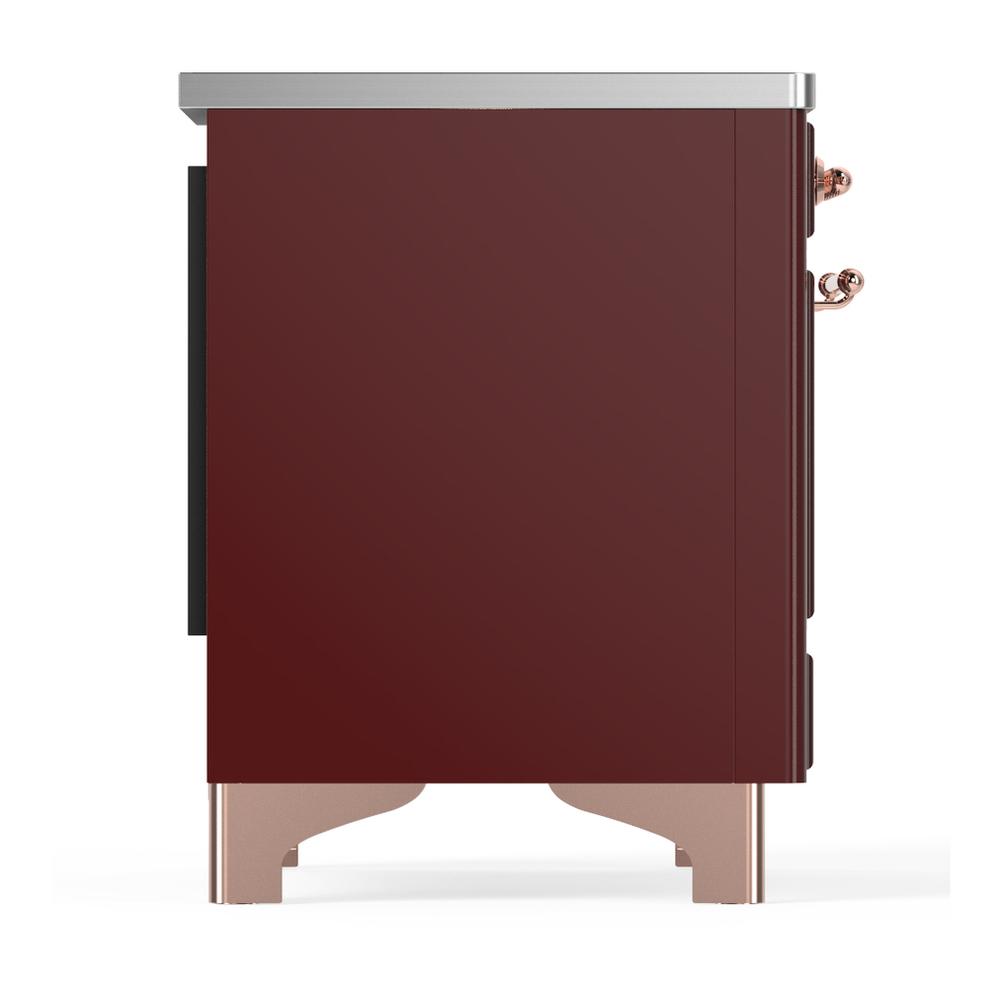Ilve UMIB36QNR3BUP Ilve Umib36Qnr3Bup Majestic Iii 36 Inch Induction Range With 6 Elements, 3.5 Cu. Ft. Total Oven Capacity (Solid Door, Burgundy, Copper)