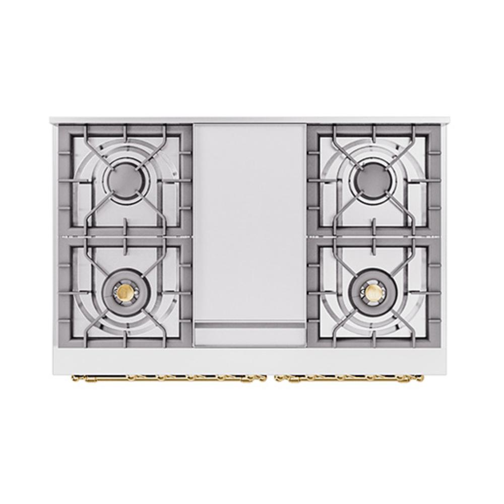 Ilve UND40FQNMPMBGLP Ilve Und40Fqnmpmbglp Nostalgie Ii Noblesse 40" Dual Fuel Range (Liquid Propane, Solid Door, Midnight Blue, Brass)
