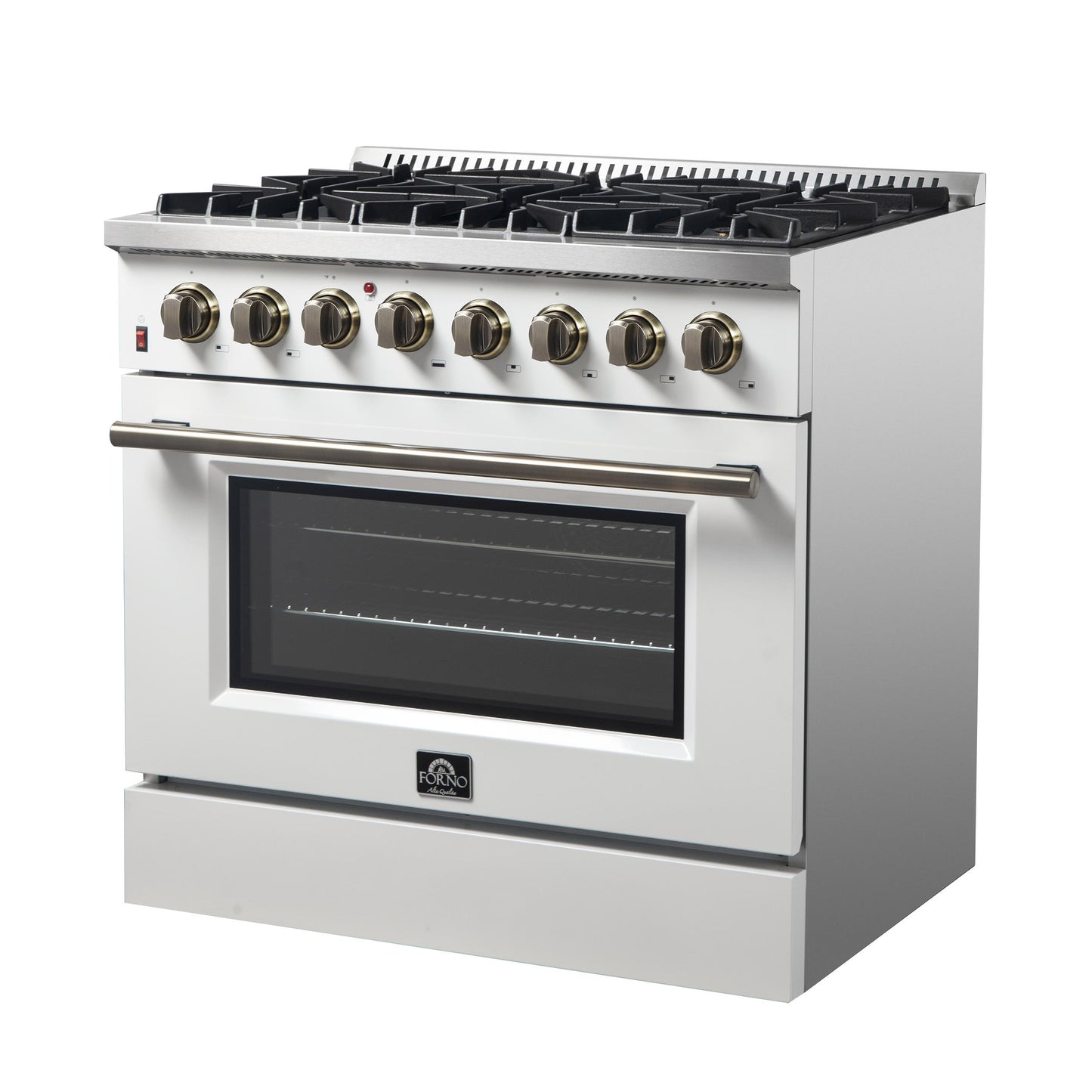 Forno FFSGS615636WHT Forno Galiano 36" Freestanding Dual Fuel Range In White