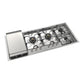 Ilve UHCPMT125FSSLP Ilve Uhcpmt125Fsslp Panoramagic 48 Inch Built-In Gas Cooktop With Total Black Brass Burners, In Stainless Steel (6 Sealed Burners + Left Griddle, Liquid Propane)