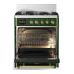 Ilve UM30NR3EGG Ilve Um30Nr3Egg Majestic Iii 30 Inch Dual Fuel Range With 5 Black Brass Burners, Dual Function Burner Up To 25,000 Btu (Natural Gas, Triple Glass Door, Emerald Green, Brass)