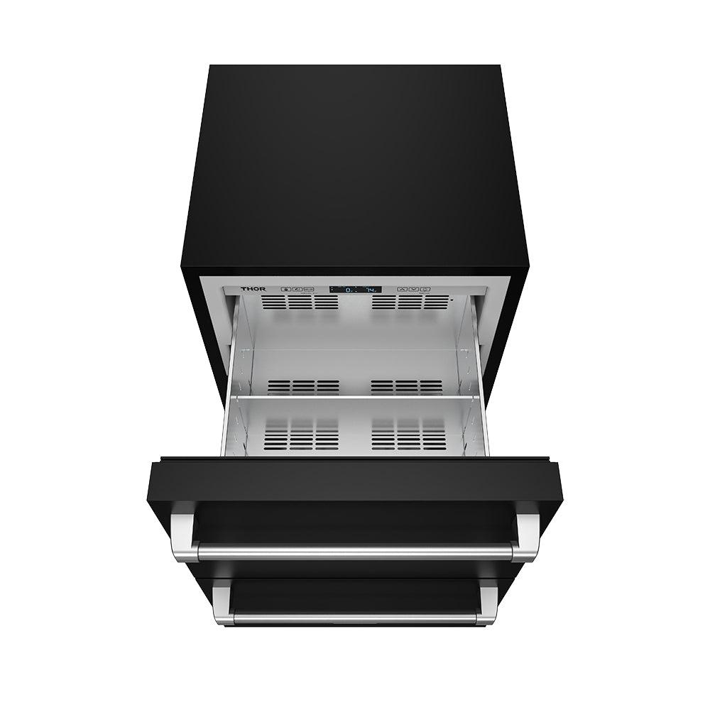 Thor Kitchen RZ24UBSS 24 Inch Undercounter Built-In / Freestanding Drawer Freezer - Black/Stainless Steel Gordon Ramsay Series