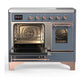 Ilve UMDIB40NR3BGP Ilve Umdib40Nr3Bgp Majestic Iii 40 Inch Induction Range With 6 Elements, 3.82 Cu. Ft. Total Oven Capacity (Triple Glass Door, Blue Grey, Copper)