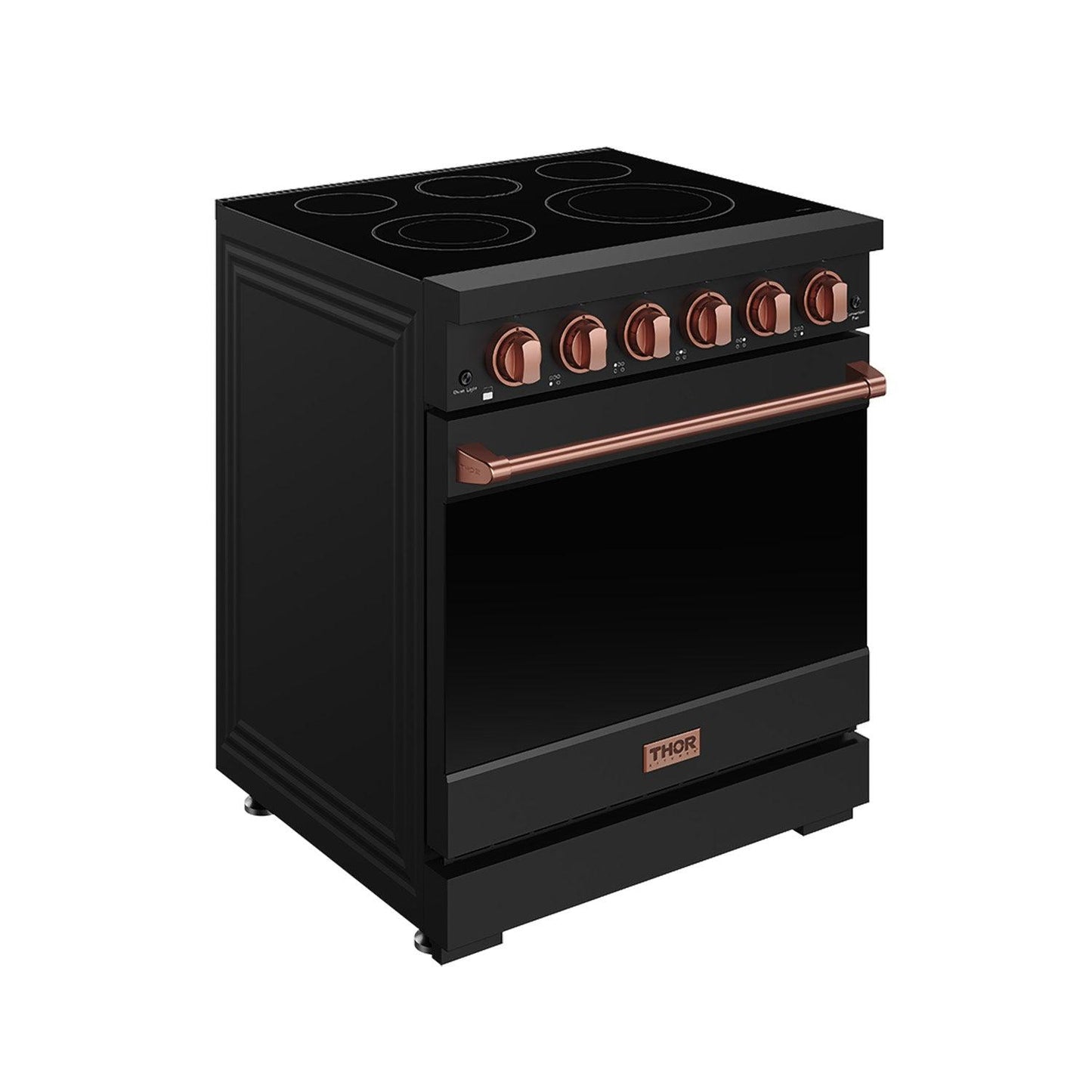 Thor Kitchen RSE30PBRSG 30 Inch Professional Electric Range With Precision Knob Control In Black And Rose Gold Gordon Ramsay Series