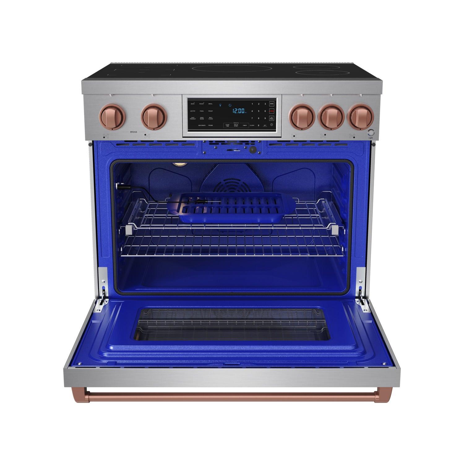 Thor Kitchen RSI36RSG 36 Inch Professional Induction Range With Tilt Panel Touch Control In Stainless Steel And Rose Gold Gordon Ramsay Series