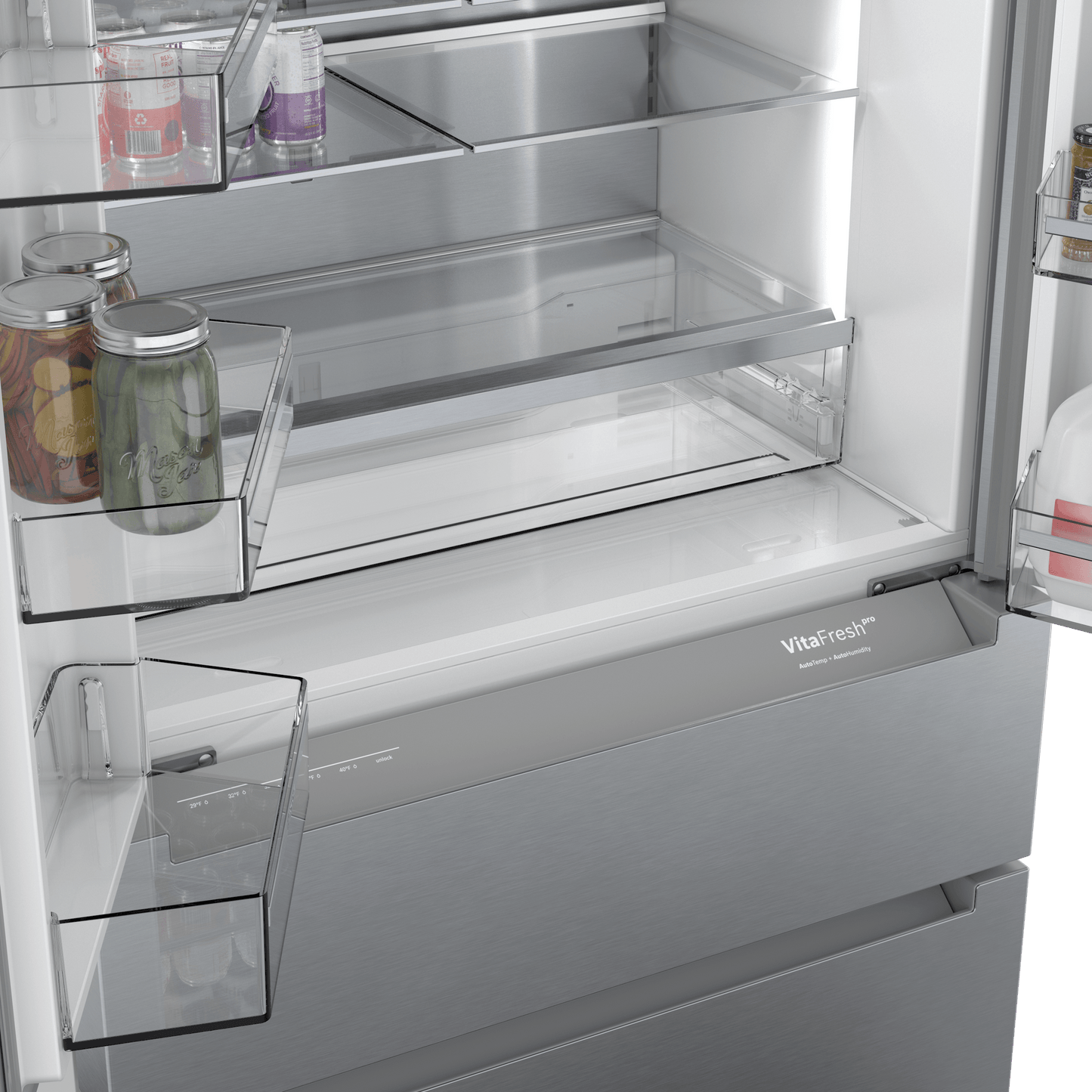 Bosch B36CL84ENS 800 Series, French Door Bottom Freezer, Multi Door, 36'', Brushed Steel (With Anti-Fingerprint)