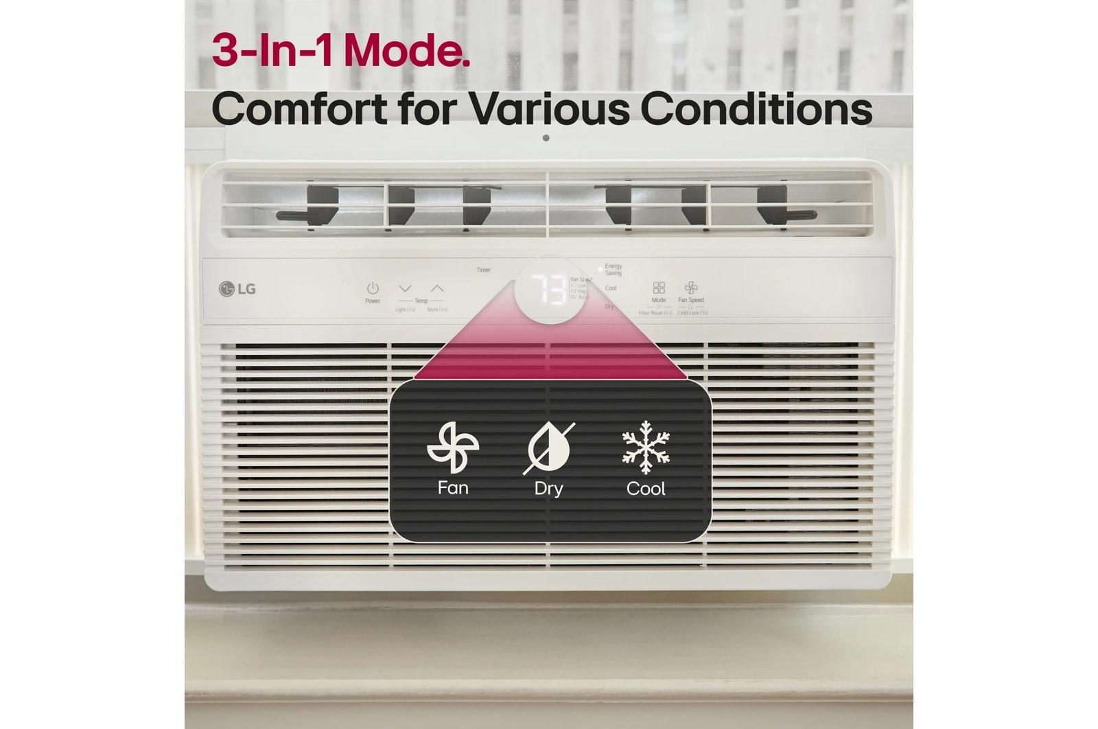 Lg LW6024R 6,000 Btu Window Air Conditioner Cools Up To 250 Sq. Ft.