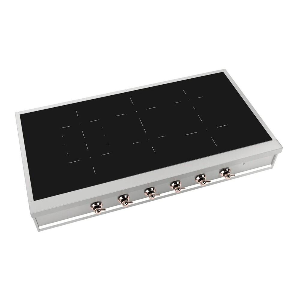 Ilve UHCPI486NSSP Ilve Uhcpi486Nssp Nostalgie Ii 48 Inch Built-In Induction Rangetop With 6 Elements, Stainless Steel (Copper)