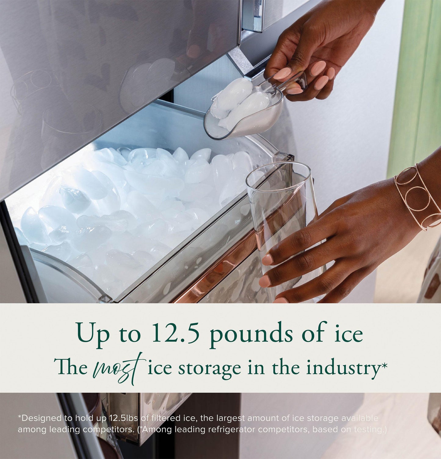 Cafe CHE23DM5WS5 Café™ Energy Star® 22.9 Cu. Ft. Smart Counter-Depth Quad-Door Refrigerator In Platinum Glass With Dual-Dispense Autofill Pitcher