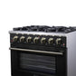 Forno FFSGS623936BLK Forno Massimo 36-Inch Black Freestanding Gas Range, 6 Sealed Burners, Convection Oven, Energy Efficient