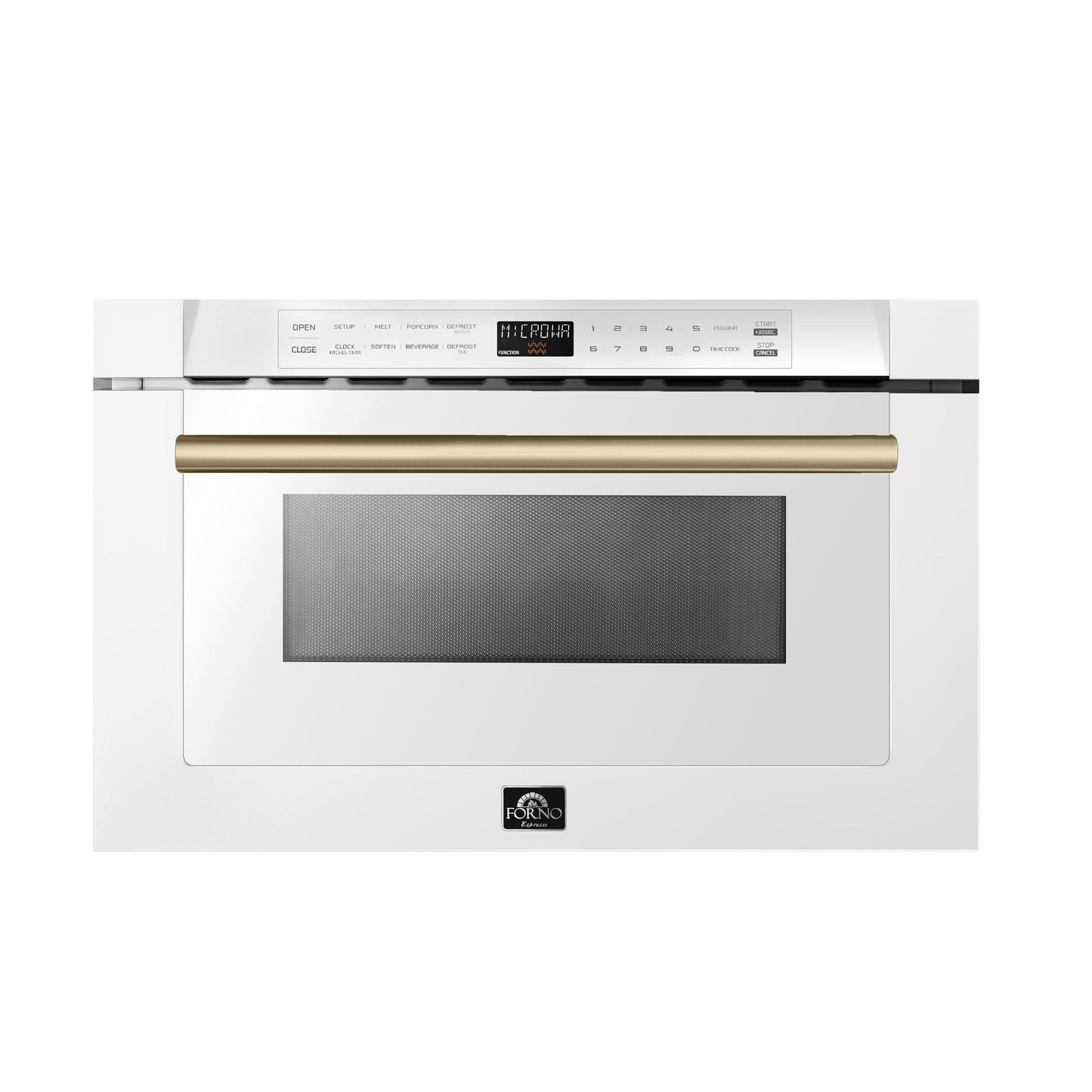 Forno FMWDR300024WHT Forno Capoliveri Espresso 24-Inch Microwave Drawer, White, 1.2 Cu.Ft, 1500 Watts, Built-In, Touch Control Lcd Display, Auto-Touch Open/Close, 11 Power Levels, Sensor Cooking