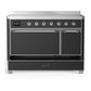 Ilve UMIB48QNR3MGC Ilve Umib48Qnr3Mgc Majestic Iii 48 Inch Induction Range With 6 Elements, 5.02 Cu. Ft. Total Oven Capacity (Solid Door, Graphite Matte, Chrome)