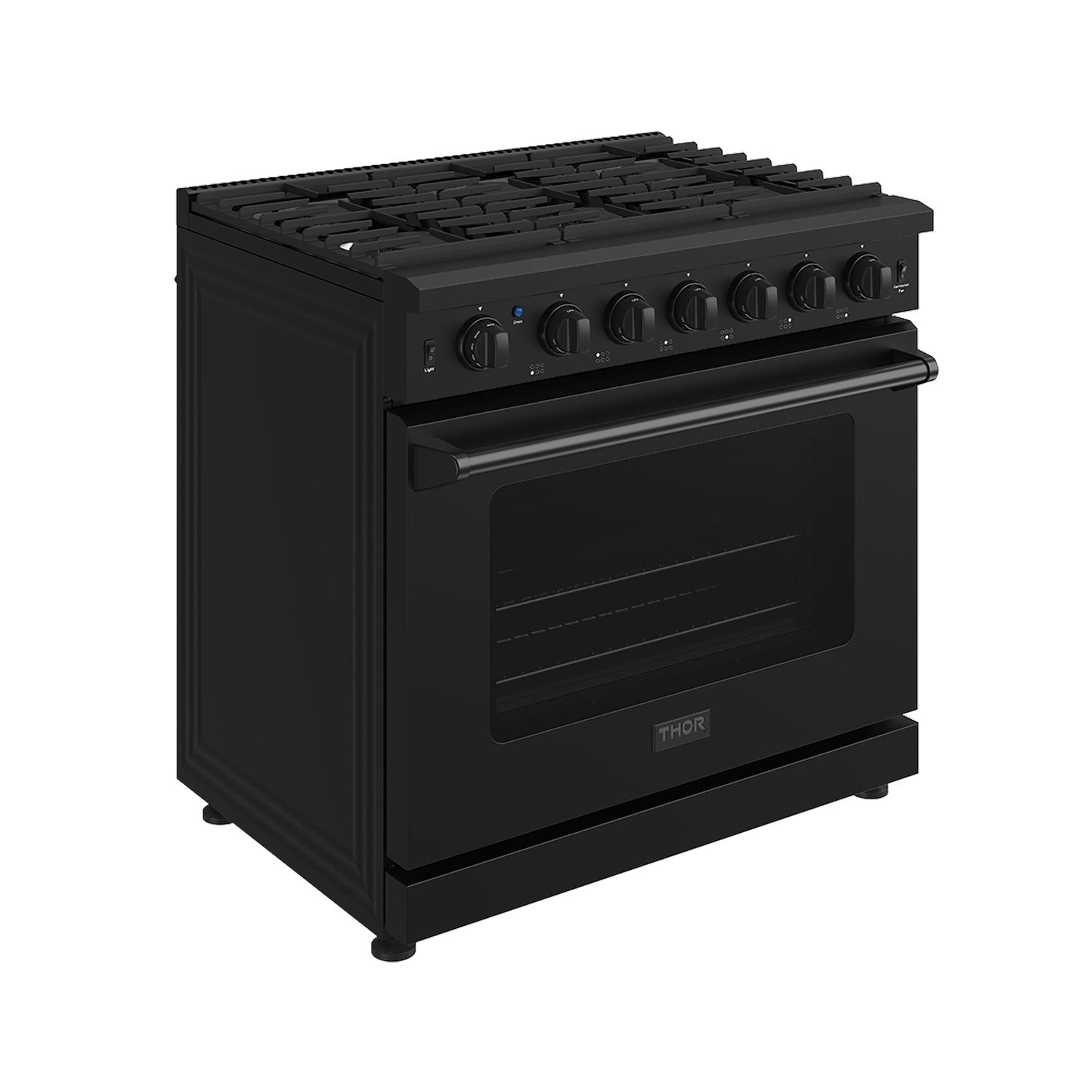 Thor Kitchen LRG3601UB 36 Inch Professional Gas Range In Black