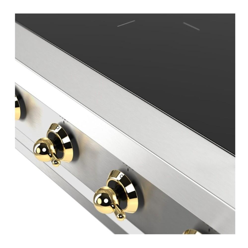 Ilve UHCPI366NSSG Ilve Uhcpi366Nssg Nostalgie Ii 36 Inch Built-In Induction Rangetop With 6 Elements (Stainless Steel, Brass)