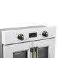 Forno FBOEL133330WHT Forno Asti 30-Inch French Door Electric Wall Oven In White & Antique Brass, 3.68 Cu. Ft. True Convection, 3,600W, Air Fry, Sous Vide, Self-Clean