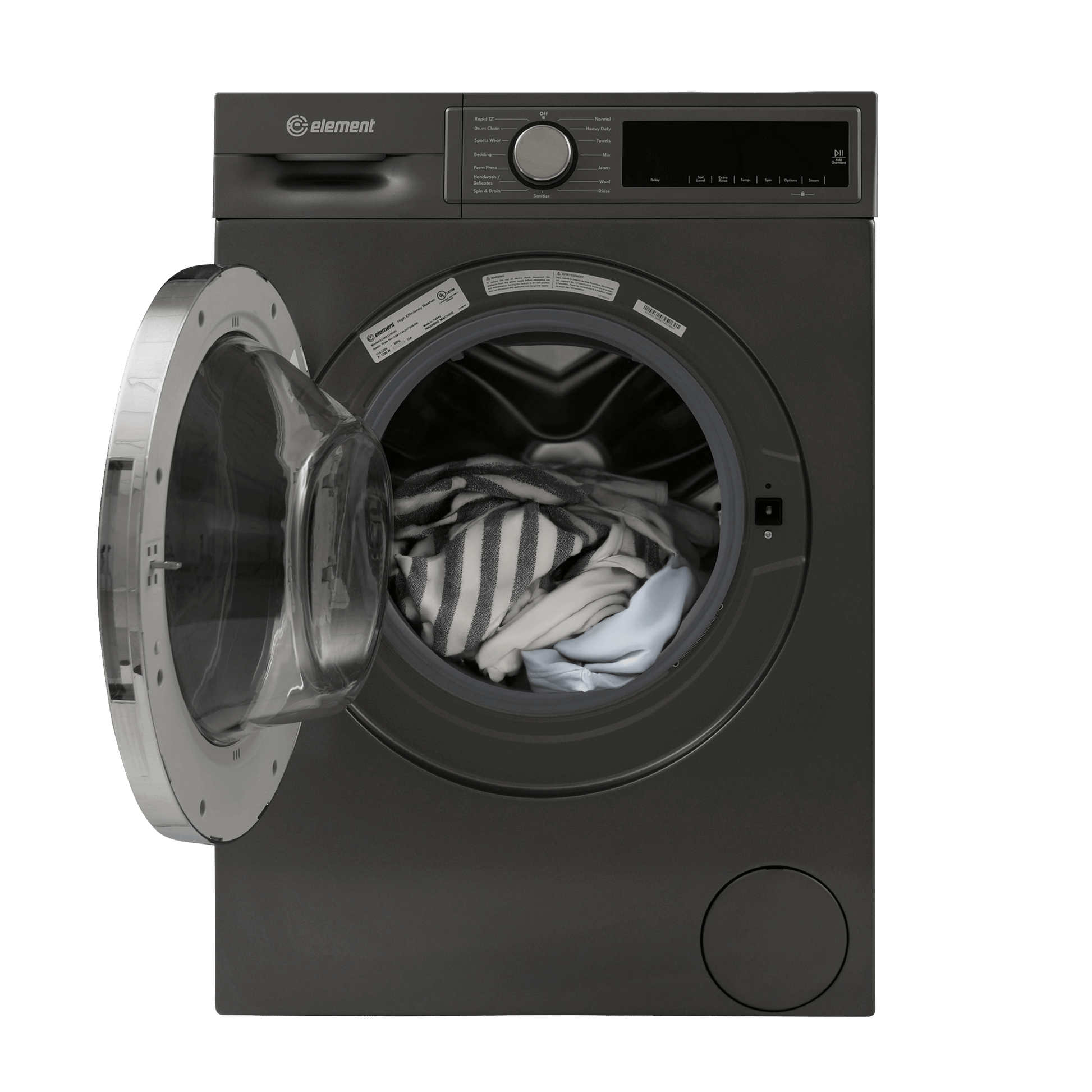 Element Appliance ECW2224EGG Element Electronics 24-Inch 2.2 Cu. Ft. Front Load Washer - Gray, Energy Star (Ecw2224Egg)