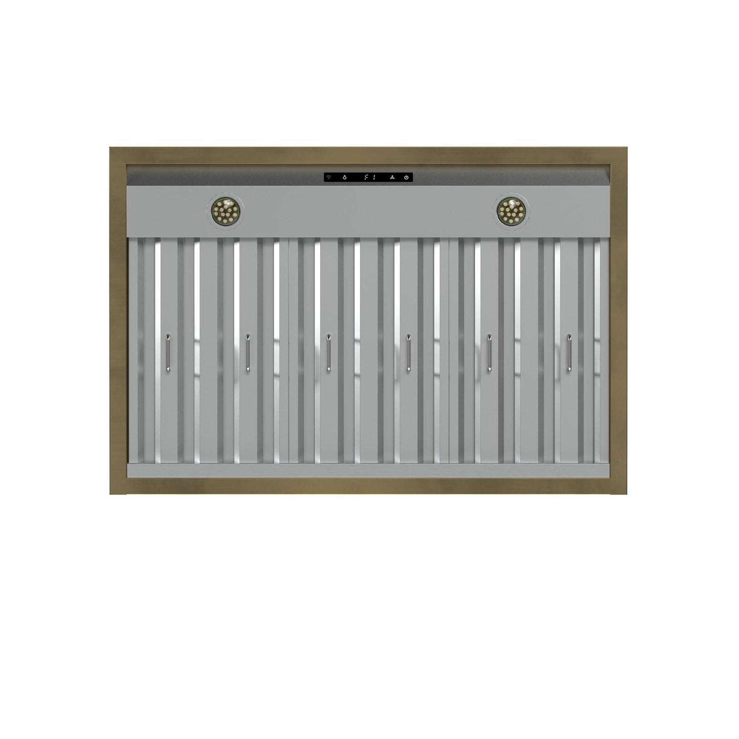 Forno FRHWM507836WHT Forno Vittorio 36-Inch Wall Mount Range Hood, White With Antique Brass Trim, 424 Cfm Airflow, Dishwasher-Safe Baffle Filters, Remote Control, 3-Speed Fan, Bright Led Lighting.