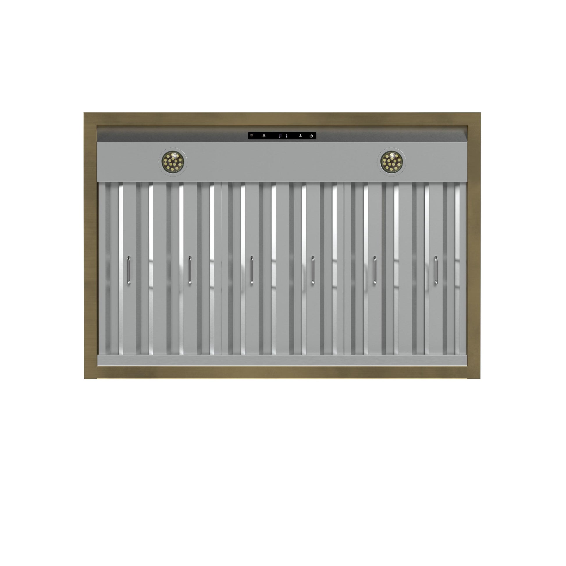 Forno FRHWM507836WHT Forno Vittorio 36-Inch Wall Mount Range Hood, White With Antique Brass Trim, 424 Cfm Airflow, Dishwasher-Safe Baffle Filters, Remote Control, 3-Speed Fan, Bright Led Lighting.