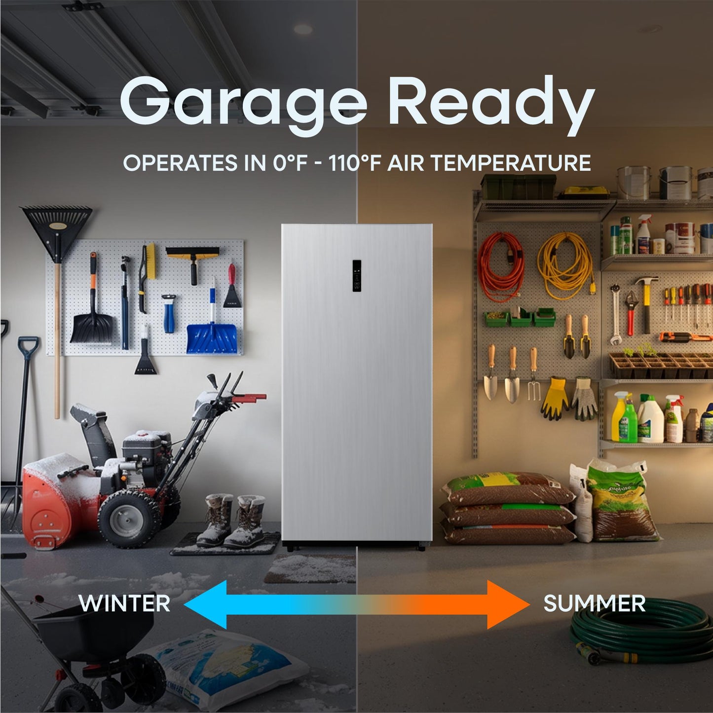 Element Appliance EXUF14CEES Element 14.0 Cu. Ft. Upright Convertible Freezer/Refrigerator - Stainless Steel, Energy Star (Exuf14Cees)