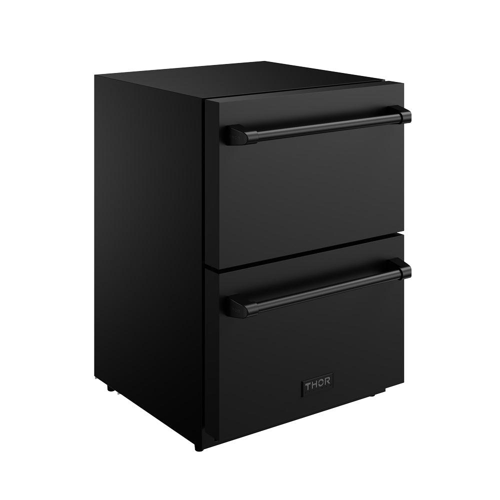 Thor Kitchen RF24UB 24 Inch Undercounter Built-In Or Freestanding Drawer Refrigerator - Black Gordon Ramsay Series