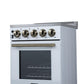 Forno FFSEL605220WHT Forno Pallerano 20 Inch Freestanding Electric Range In White With Antique Brass, Compact Design