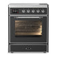 Ilve UMIB30NR3MGC Ilve Umib30Nr3Mgc Majestic Iii 30 Inch Induction Range With 4 Elements, 4 Cu. Ft. Oven Capacity (Triple Glass Door, Graphite Matte, Chrome)
