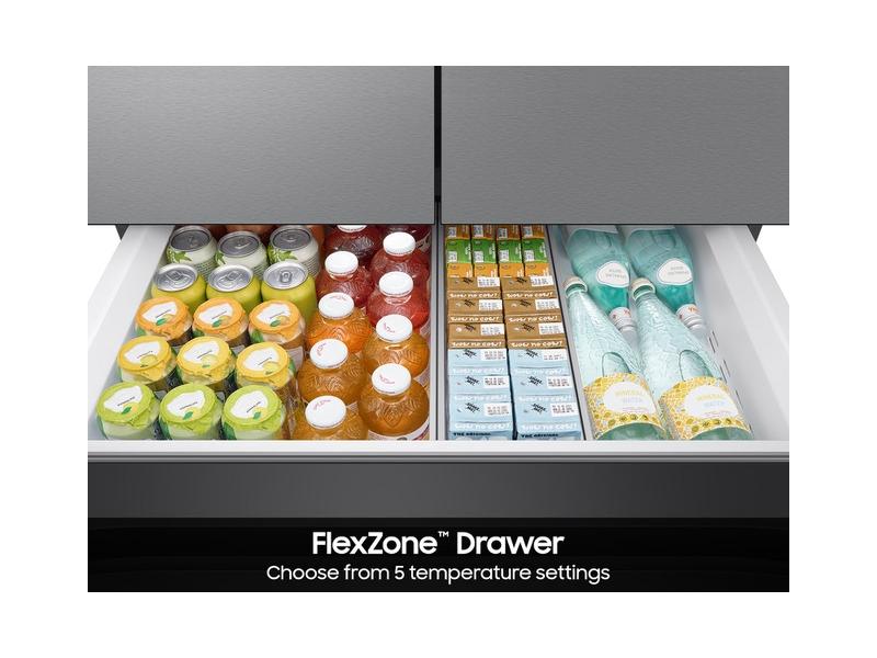Samsung RF70F29DER Bespoke 29 Cu. Ft. 4-Door French Door Refrigerator With Inner Beverage Center™ & Flexzone™ Drawer In Stainless Steel