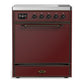 Ilve UMIB30QNR3BUB Ilve Umib30Qnr3Bub Majestic Iii 30 Inch Induction Range With 4 Elements, 4 Cu. Ft. Oven Capacity (Solid Door, Burgundy, Burnished)