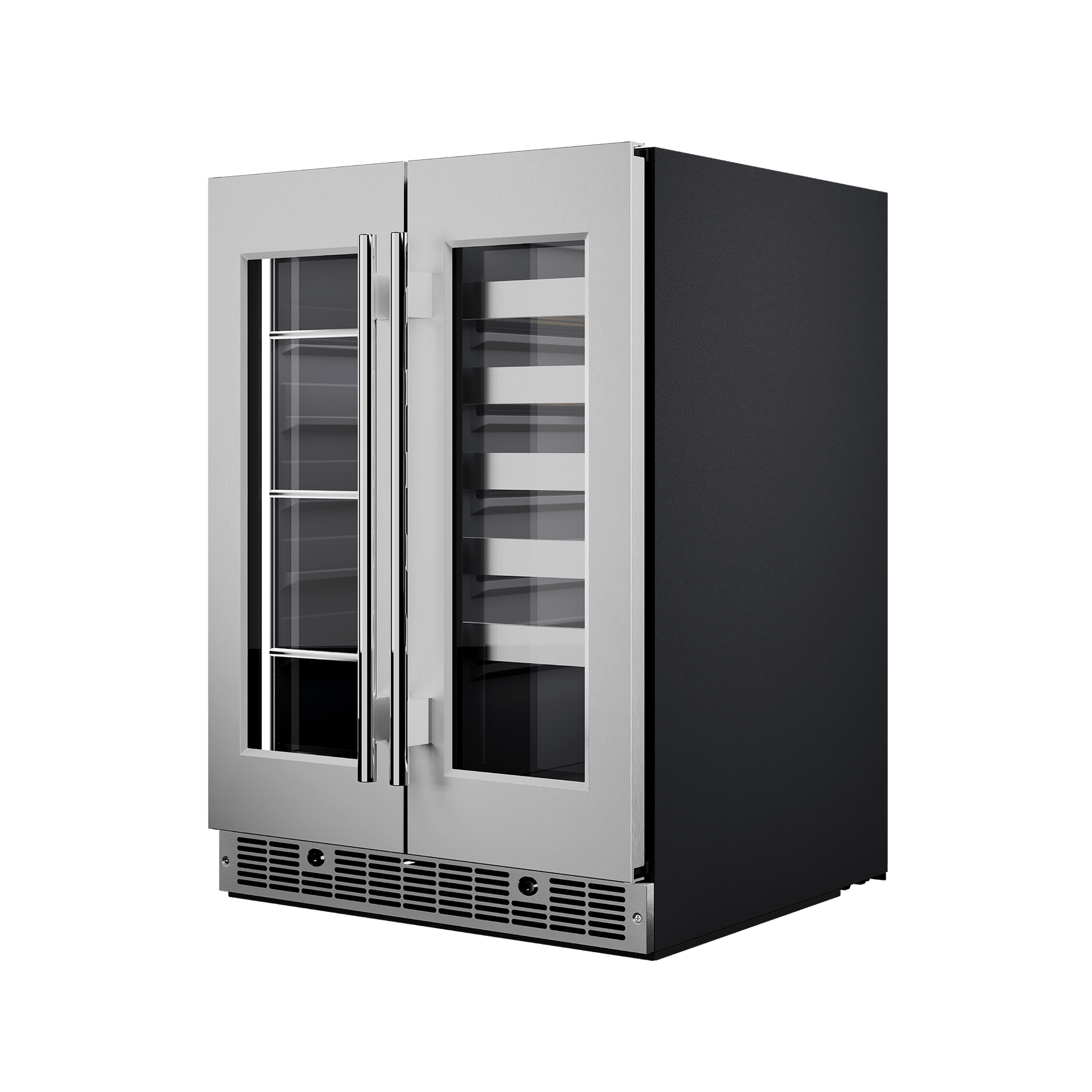 Element Appliance EFB24DES Cellara By Element 24 In., 27 Bottle And 45 Can Dual Zone French Door Wine And Beverage Cooler - Efb24Des