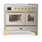 Ilve UMDIB40NR3SSG Ilve Umdib40Nr3Ssg Majestic Iii 40 Inch Induction Range With 6 Elements, 3.82 Cu. Ft. Total Oven Capacity (Triple Glass Door, Stainless Steel, Brass)