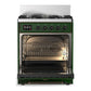 Ilve UM30NR3EGBLP Ilve Um30Nr3Egblp Majestic Iii 30 Inch Dual Fuel Range With 5 Black Brass Burners, Dual Function Burner Up To 25,000 Btu (Liquid Propane, Triple Glass Door, Emerald Green, Burnished)
