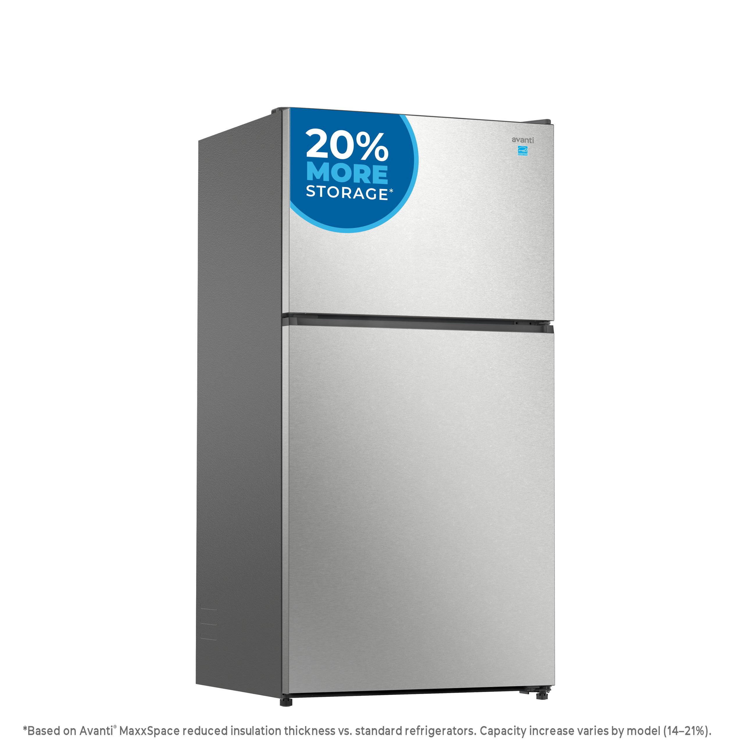 Avanti AVFF24DLJM0SS Avanti Maxxspace Insulation™ Technology Garage-Ready Frost-Free Ice Maker-Ready Refrigerator, 24 Cu. Ft., Energy Star, Stainless Steel Look (Avff24Dljm0Ss)