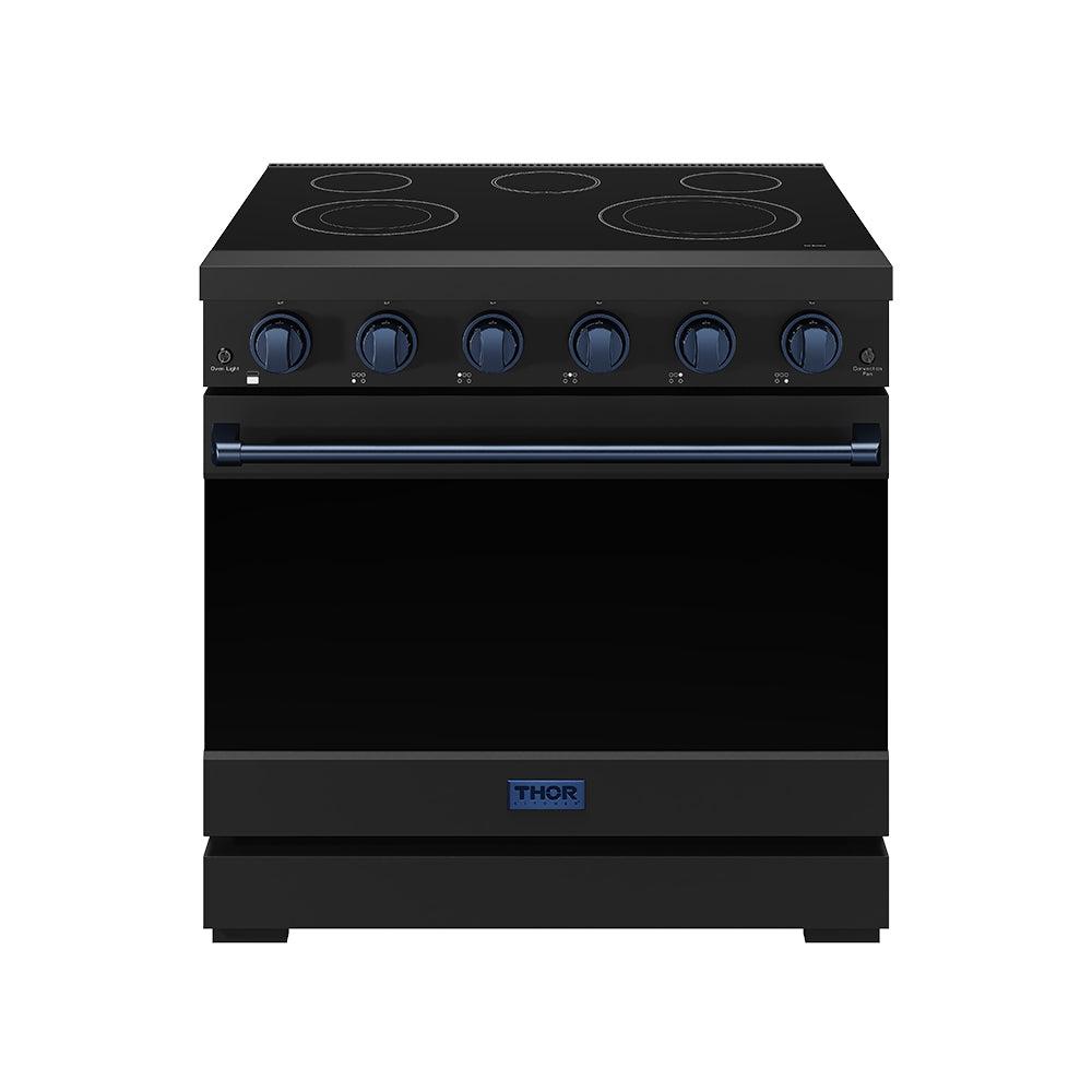 Thor Kitchen RSE36PBBLU 36 Inch Professional Electric Range In Black/Blue Gordon Ramsay Series
