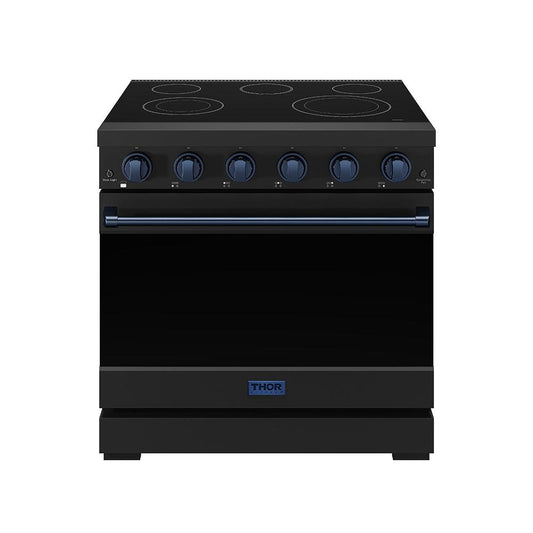 Thor Kitchen RSE36PBBLU 36 Inch Professional Electric Range In Black/Blue Gordon Ramsay Series
