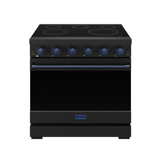 Thor Kitchen RSE36PBBLU 36 Inch Professional Electric Range In Black/Blue Gordon Ramsay Series