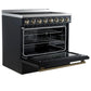 Forno FFSEL601136BLK Forno Paolo 36 Inch Black Freestanding Electric Range, Stainless Steel, 5.44 Cu.Ft, True Convection Oven, Energy Efficient