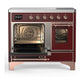 Ilve UMDIB40NR3BUP Ilve Umdib40Nr3Bup Majestic Iii 40 Inch Induction Range With 6 Elements, 3.82 Cu. Ft. Total Oven Capacity (Triple Glass Door, Burgundy, Copper)